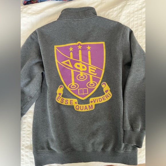 Delta Phi Epsilon DPHIE Quarter Zip - Picture 1 of 2
